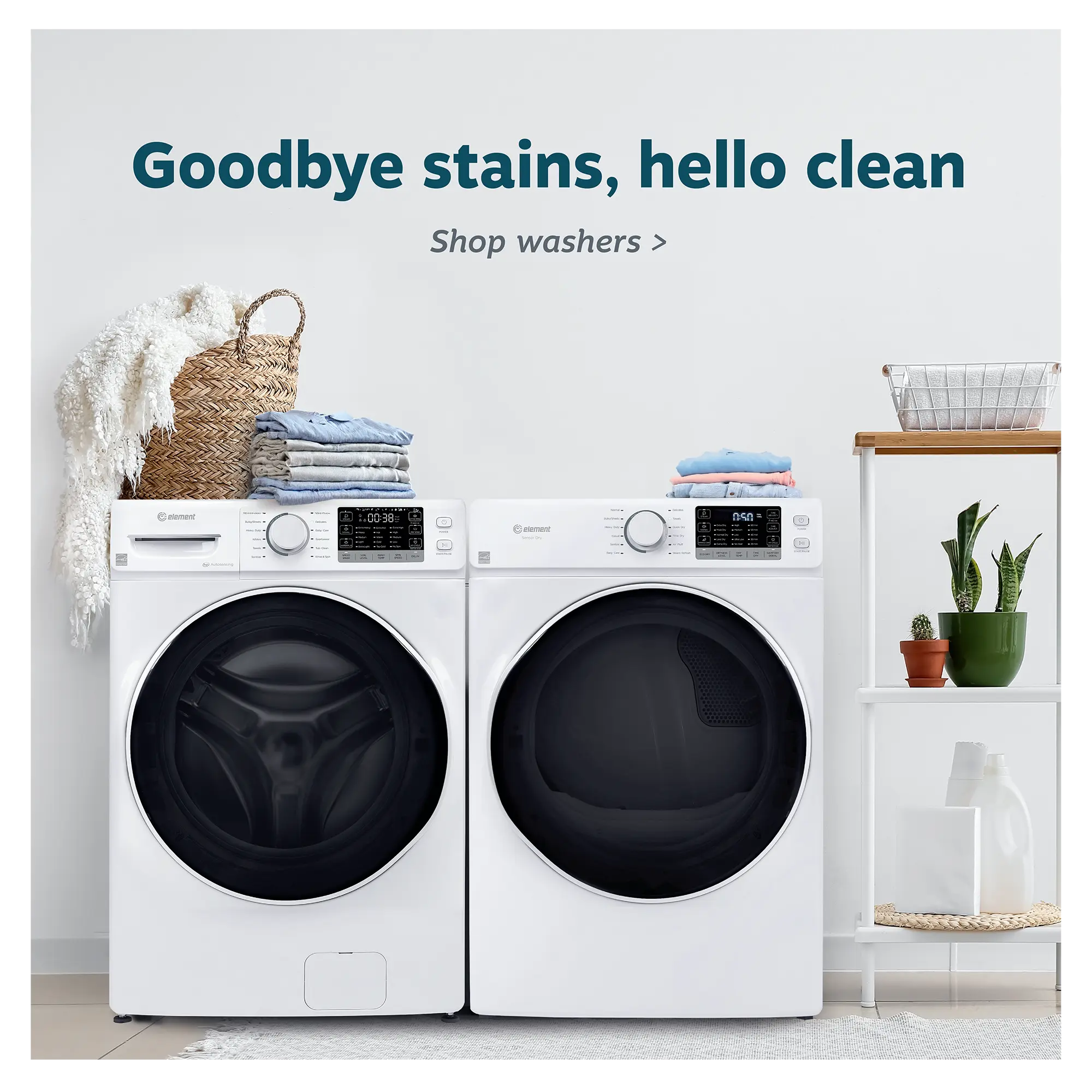 Element washer and dryer in laundry room