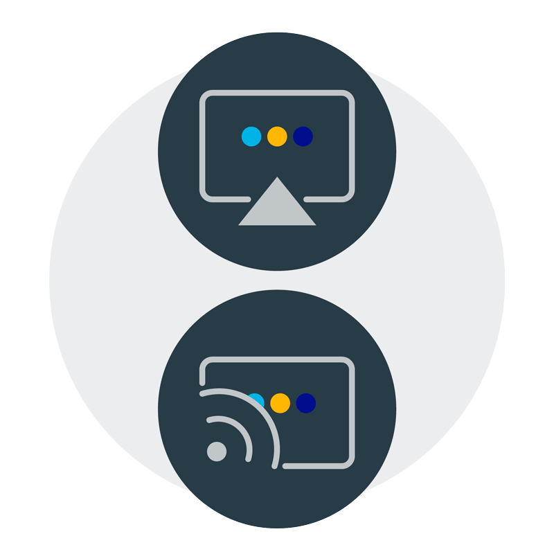 Screen casting & mirroring icons