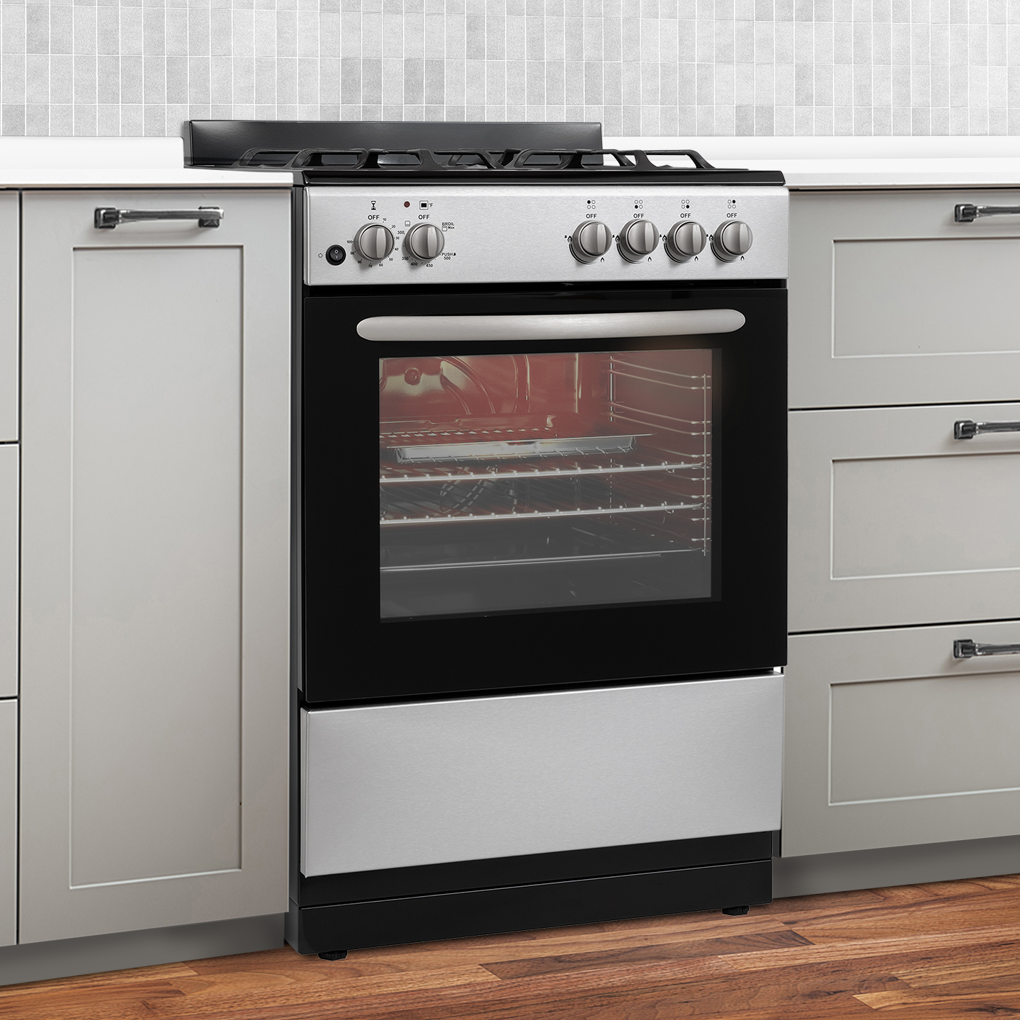 24" Gas Range - Glass and Light 