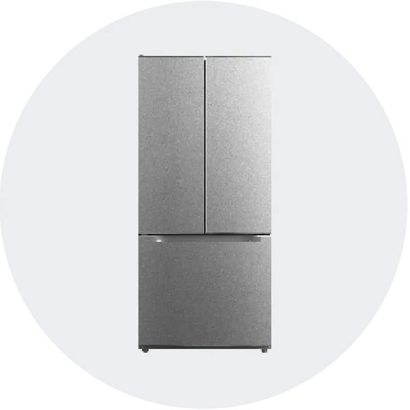 Element Stainless Steel Refrigerator on white background