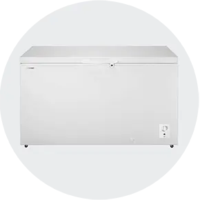 Element chest freezer on white background